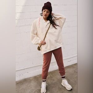 Free People Fuzzy Was She Fleece Pullover Brushed Sail